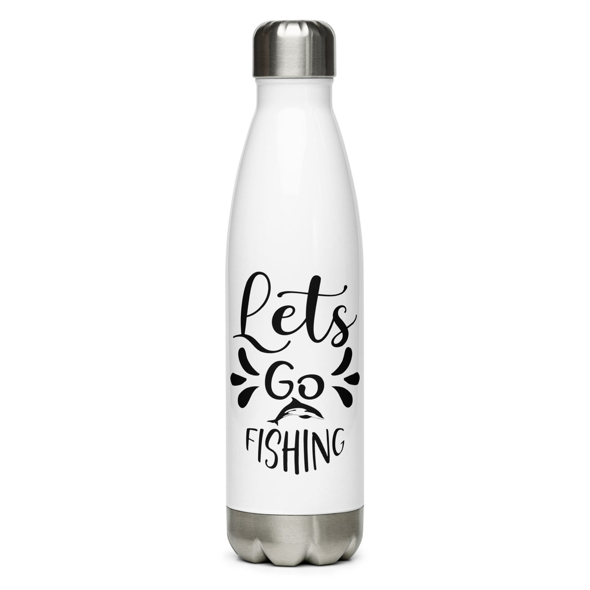 Fishing Water Bottle with 'Let's Go Fishing' Script